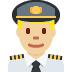 👨🏼‍✈️ man pilot: medium-light skin tone display on Twitter